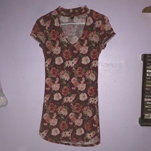 Flowered bodycon dress